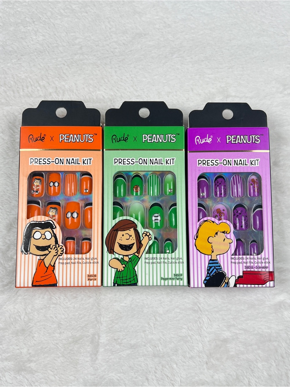 Rude x Peanuts Press-On Nail Kit Bundle Marcie Patty Schroeder